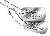 set of two embossed military dog tags